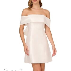 NEW WITH TAGS! Adrianna Papell Mikado Bow Short Dress